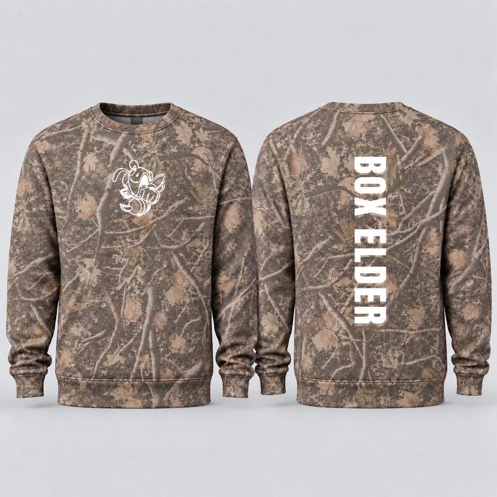 Retro Camo | BE Vert Crewneck