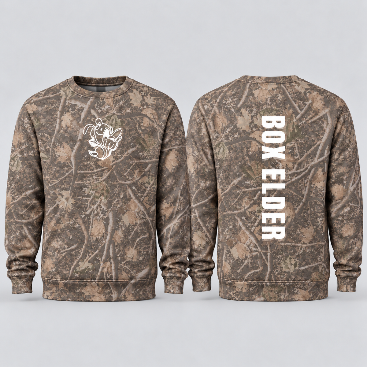 Retro Camo | BE Vert Crewneck