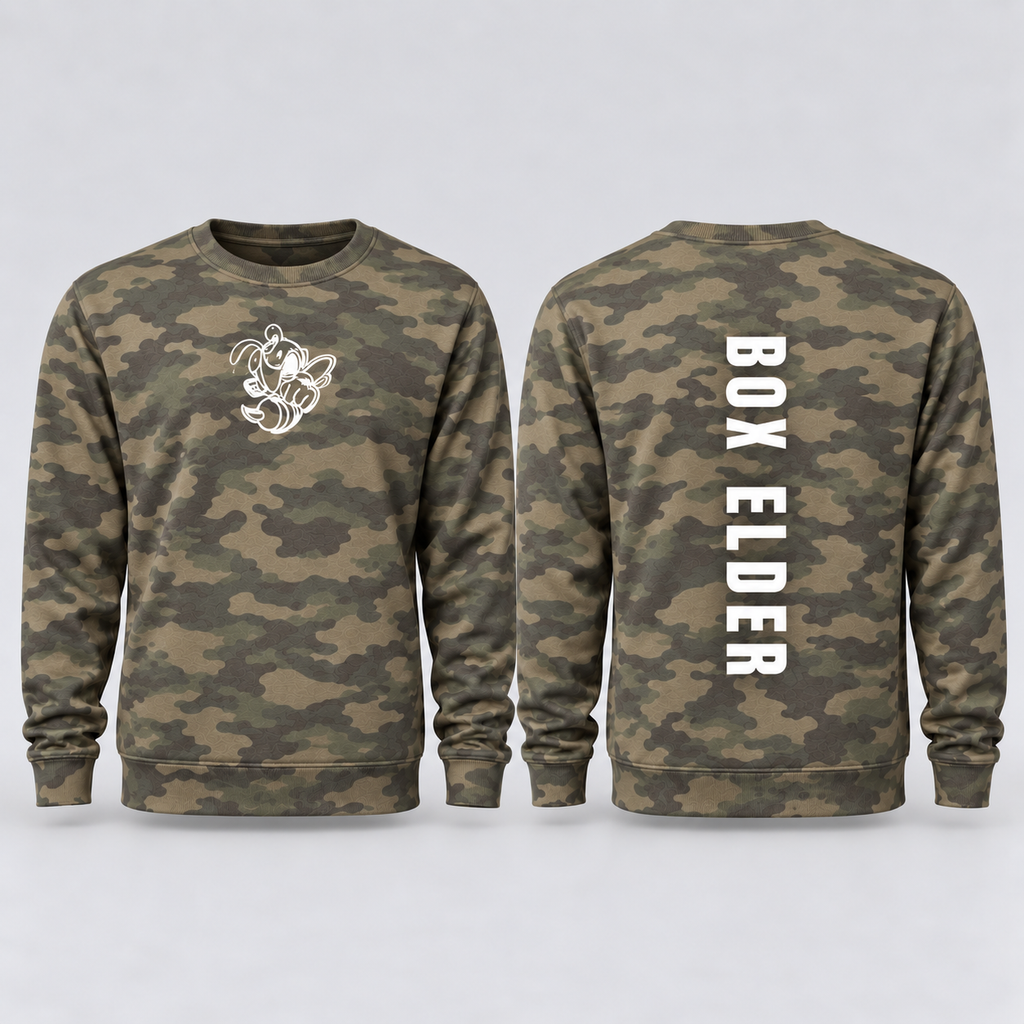 Retro Camo | BE Vert Crewneck