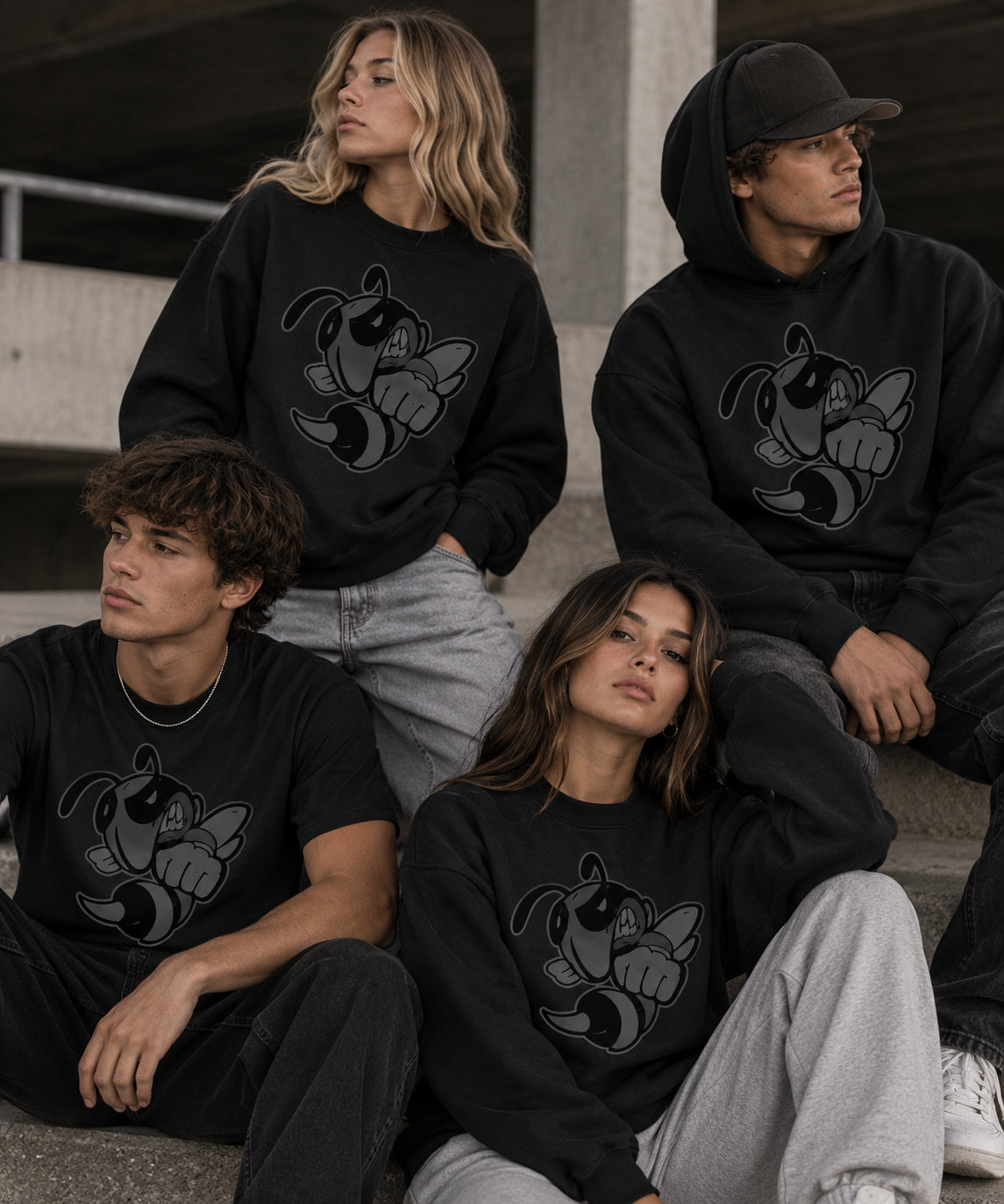 Retro Bee Blackout Crewneck